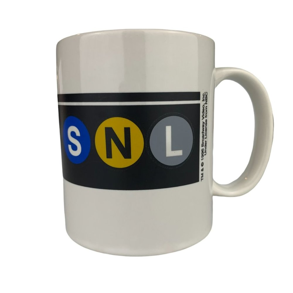 Vintage 1996 SNL Coffee Mug Saturday Night Live NYC 90s Black Cup Retro 12oz